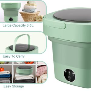 InciFuerza 6.5L Portable Washing Machine Mini Foldable, Mini Clothes Washing Machine for Apartment with Drainage Pipe, Semi-Auto Small Portable Washer for Underwear, Small Items, Camping, Travel, RV