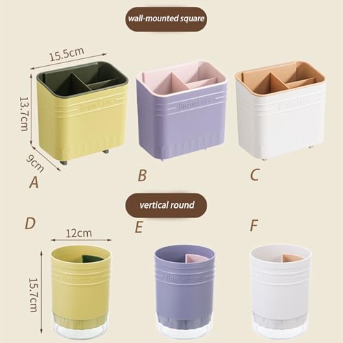 Dxcaicc Kitchen Utensil Holder,Tableware Storage Organizer,Chopstick Basket Storage Rack with compartments,Tableware Storage Box Multifunctional Plastic Drainage,B