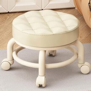 aetherix low stool with wheels, pedicure chair for nail tech low rolling stool, shoe changing makeup cleaning with wheels, pedicure, massage spa and home, low seat with wheels