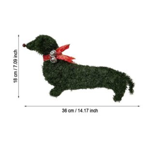 Sausage Dog Wreath Artificial Branches Green Leaves Garland for Front Door Seasonal Handcrafted Wreath Wall Door Hanger for Christmas Garland Home Outdoor Garden Decorati (One Size, A)