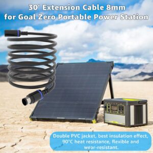 Extra Long 30Ft Extension Cabel DC 8mm Power Cord to Connect Solar Panels to Each Other Or Can Be Used to Connect Panels,Compatible with Goal Zero Yeti for Solar Generator Portable Power Station