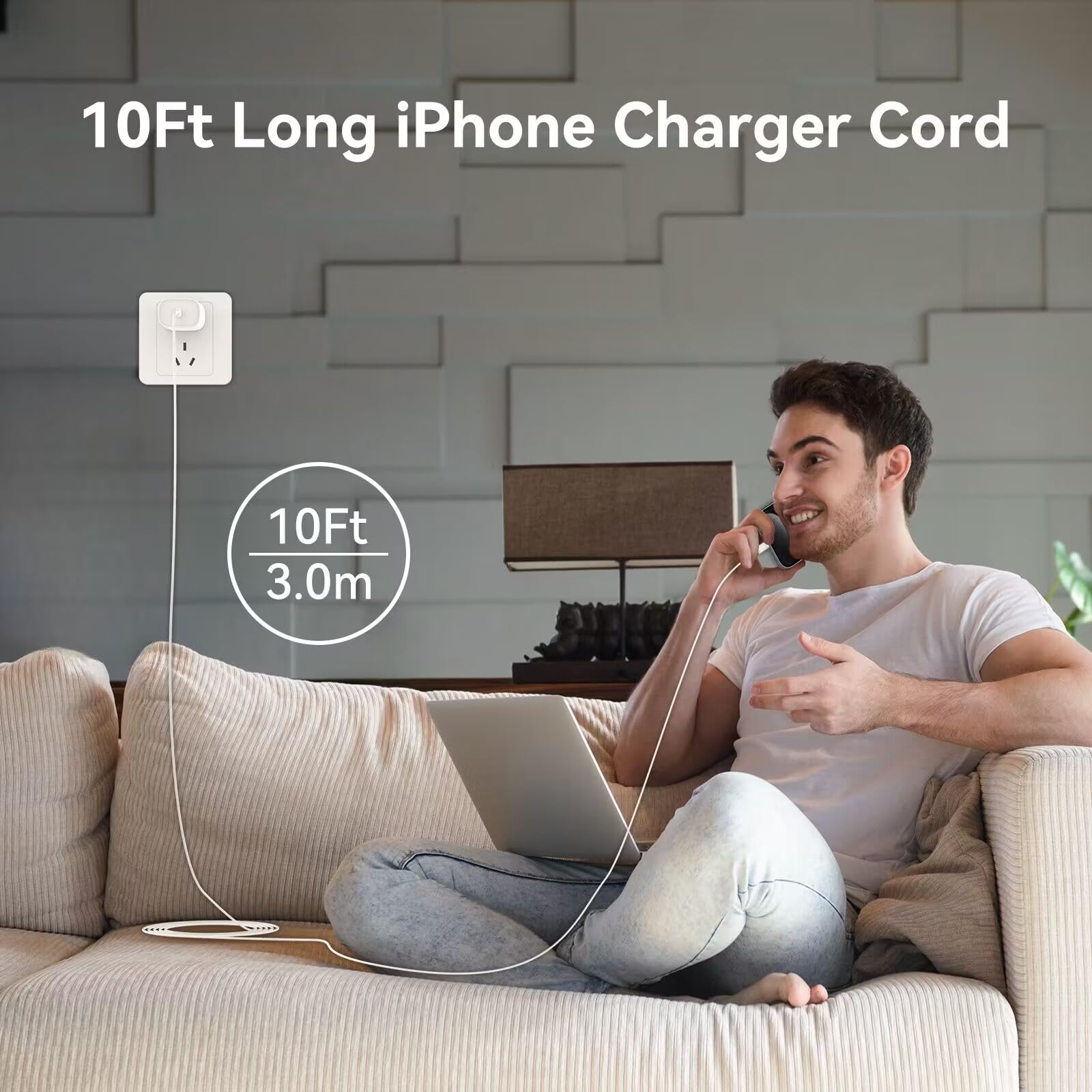 iPhone 15/15 Pro Max Charger Fast Charging,20W USB C Fast Charger Block iPhone 15 Charger Cord 10FT Long USB C to C Charging Cable for iPhone 15 Pro Max/15 Pro/15/15 Plus,iPad Pro 12.9"/11",iPad Air