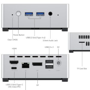 MINISFORUM UN100L Mini PC 12th Gen Alder Lake N100(up to 3.4GHz) Desktop Computer, LPDDR5 16GB RAM 512GB SSD, 1x HDMI, 1xDP, 1x USB-C 4K Triple Display, 1x 1000M LAN Port Micro Computer