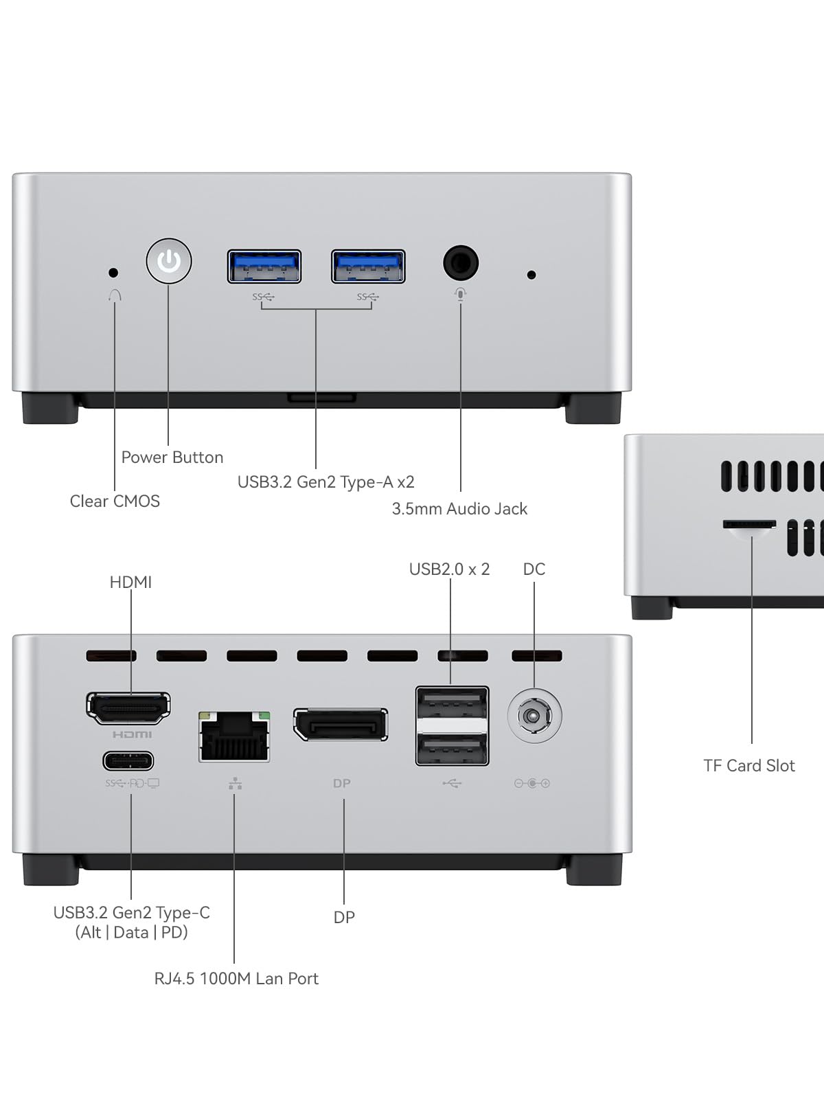 MINISFORUM UN100L Mini PC 12th Gen Alder Lake N100(up to 3.4GHz) Desktop Computer, LPDDR5 16GB RAM 512GB SSD, 1x HDMI, 1xDP, 1x USB-C 4K Triple Display, 1x 1000M LAN Port Micro Computer