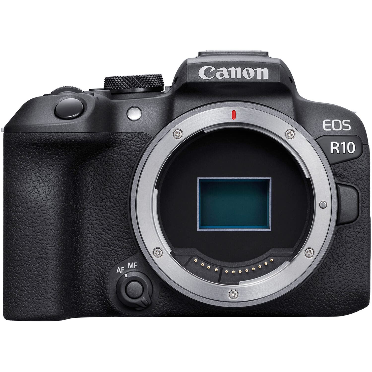 Canon EOS R10 Mirrorless Camera (Body Only) + Canon DM-E100 Directional Microphone + 2pc 64GB Memory Cards + LED Video Light + Case & More (Renewed)