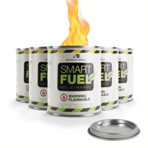 smart fuel gel ethanol - ethanol fuel can, spill-resistant, high purity for indoor & outdoor uses, ventless fireplaces, fire pit, stoves and burners - non-hazardous, planet friendly, ethanol - 13oz