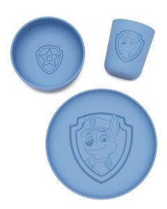 lalo paw patrol dinnerware sets for toddlers and kids - dishwasher safe tableware, bpa free, kids dishes - includes bowl, plate & cup - 3 pieces - chase