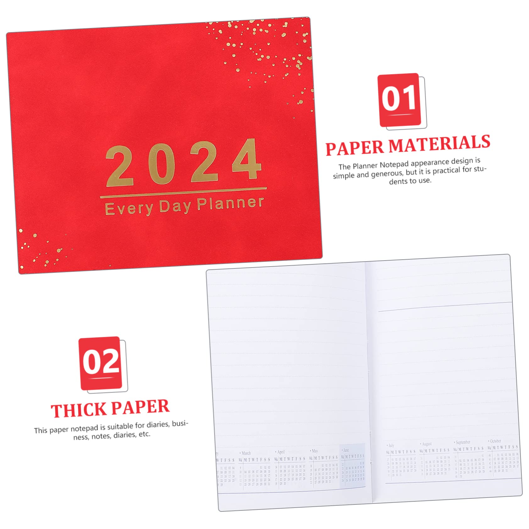 ABOOFAN 2pcs notebook agenda book calendar book a5 Paper household planner organizer multi-function academic planner daily planner 2024 convenient academic planner