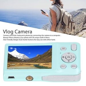 8K Digital Camera, 1080P FHD Vlogging Camera with 2.7 Display, Auto Focus Selfie Camera with 20 Beauty Filters, Mini Compact Camera for Kids Teens Adult Beginner (Green)