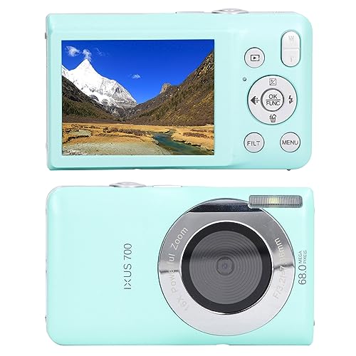 8K Digital Camera, 1080P FHD Vlogging Camera with 2.7 Display, Auto Focus Selfie Camera with 20 Beauty Filters, Mini Compact Camera for Kids Teens Adult Beginner (Green)