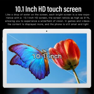 2 in 1 Tablet with Keyboard, 10.1 inch Android 11 Tablet PC, 12GB+256GB, MT6755 8 Core, 5G WiFi 4G LTE Calling Tablet, with BT Earbuds (White Cat)