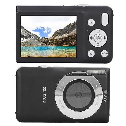 8K Digital Camera, 1080P FHD Vlogging Camera with 2.7 Display, Auto Focus Selfie Camera with 20 Beauty Filters, Mini Compact Camera for Kids Teens Adult Beginner (Black)