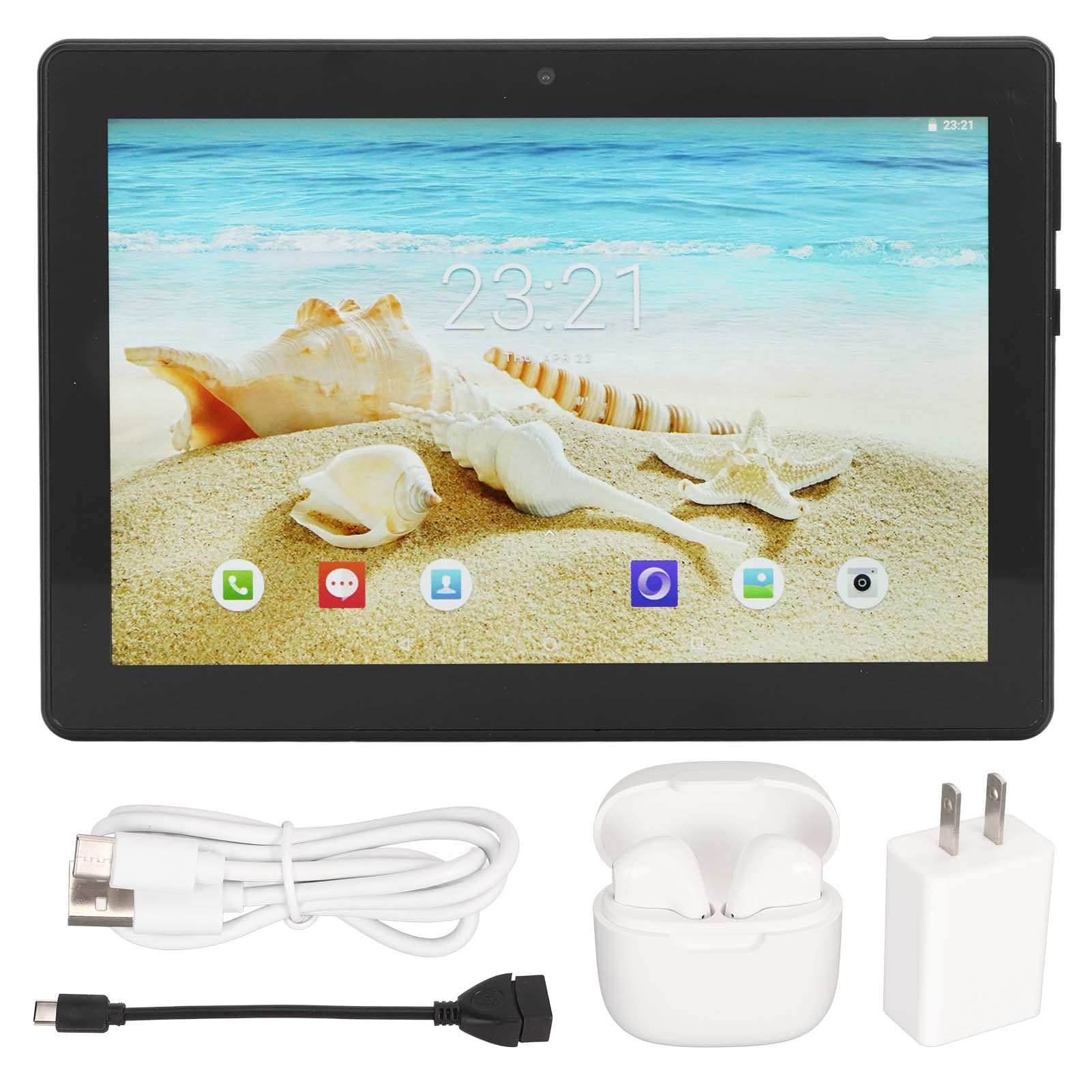 8 inch Tablet for Android 11, 6+128GB, 1920x1200 HD Screen, MT6753 8 Core, 4G LTE Calling Tablet, with BT Earbuds (Black)