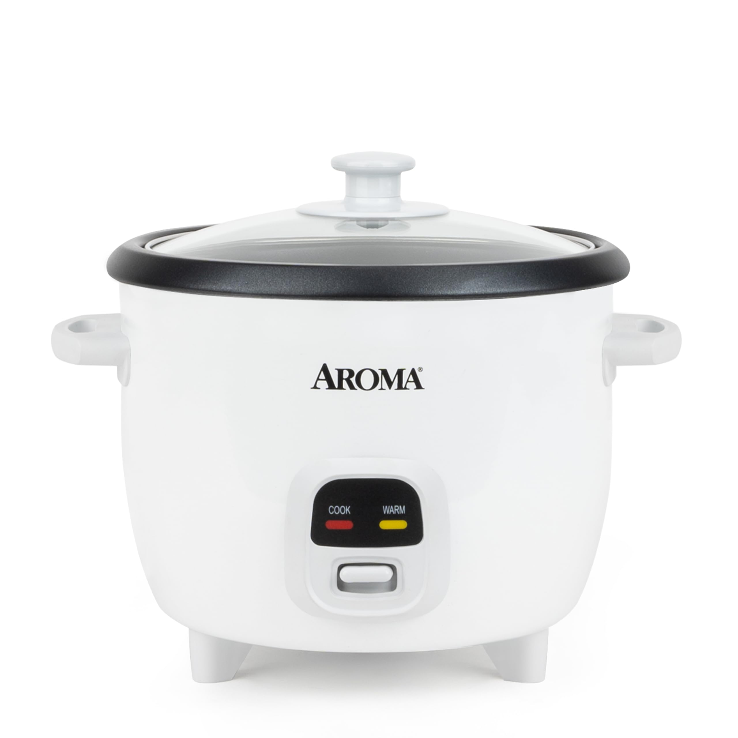 AROMA® Rice Cooker, 3-Cup (Uncooked) / 6-Cup (Cooked), Small Rice Cooker, Oatmeal Cooker, Soup Maker, Auto Keep Warm, 1.5 Qt, White, ARC-393NG