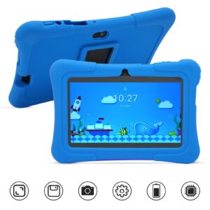 MAVIS LAVEN 7 Inch Kids Tablet, 3000mAh Battery Dual Camera WiFi 32GB ROM Cute Kids Tablet Quad Core for Android 10.0 for Boys (US Plug)