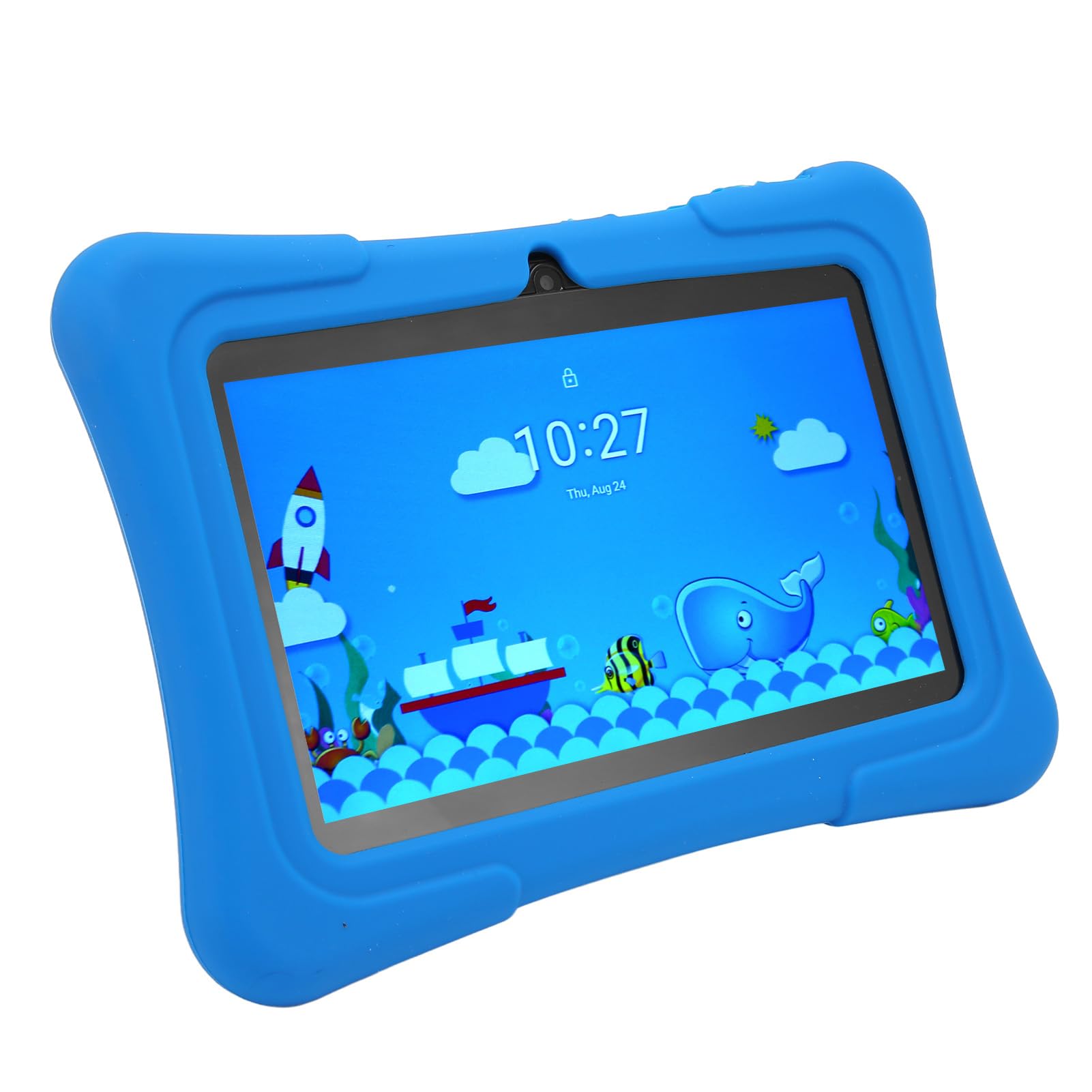 MAVIS LAVEN 7 Inch Kids Tablet, 3000mAh Battery Dual Camera WiFi 32GB ROM Cute Kids Tablet Quad Core for Android 10.0 for Boys (US Plug)