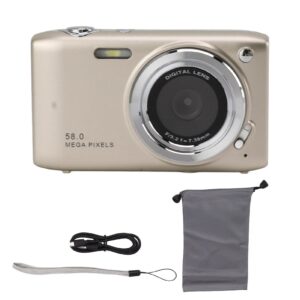 4K Digital Camera, Compact Camera Automatic Exposure Slim and Lightweight for Vlogging (Gold)