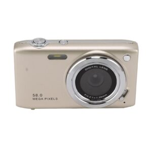 4K Digital Camera, Compact Camera Automatic Exposure Slim and Lightweight for Vlogging (Gold)