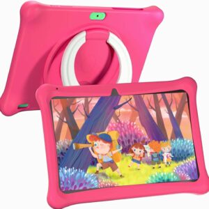 SGIN Tablet for Kids, 2GB RAM 64GB ROM, 10 Inch Android 12 Kids Tablet with Case with Parental Control APP, Dual Camera, WiFi, Educational Games，iWawa Pre Installed （Pink）