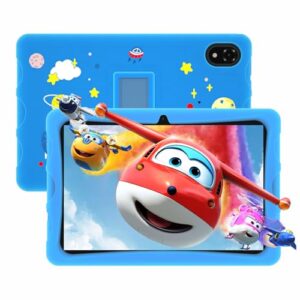 doogee android 13 tablet for kid u10kid, 10.1 inch hd display, wifi6, 4gb ram +128gb rom, dual speaker, tuv low bluelight certification, kids tablet with case (blue)
