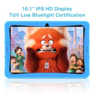 DOOGEE Android 13 Tablet for Kid U10KID, 10.1 Inch HD Display, WiFi6, 4GB RAM +128GB ROM, Dual Speaker, TUV Low Bluelight Certification, Kids Tablet with Case (Blue)