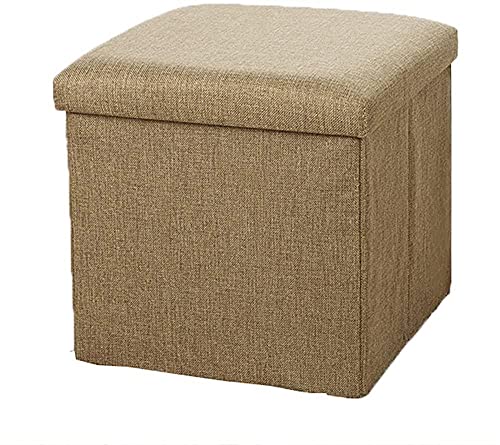 Footstool Storage,Cube Foot Rest Stools,Foldable Storage Boxes Footrest Step Stool,Folding Linen Storage -Table Seat Tray Top Coffee Table,Grey (Grey) (A