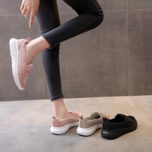 Hrtesus Orthopedic Women’s Breathable Slip On Arch Support Non-Slip Shoes, Kotsas Orthopedic Walking Shoes for Women (Black, 10)