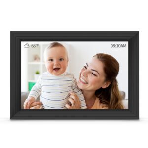 saiwan 10.1 inch smart wifi digital picture frame 1280x800 ips touch screen digital photo frame, auto-rotate, built in 32gb memory, share moments instantly via free app or email from anywhere