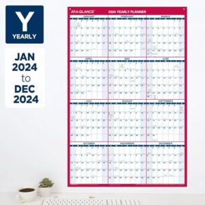 2024 Erasable Calendar, Dry Erase Wall Planner, 36" x 24", Large, Vertical/Horizontal, Reversible