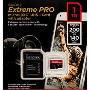 SanDisk Extreme Pro 1TB Micro SD Memory Card Works with Hero 12 Black GoPro Action Camera (SDSQXCD-1T00-GN6MA) Bundle with 1 Everything But Stromboli MicroSDXC & SD Card Reader