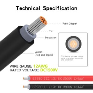 3-in-1 (XT60, DC7909, Anderson) Adapter Extension Cable, 10FT 12AWG Compatible with Anderson DC 8mm Adapter XT60 Connector for Outdoor Portable Solar Panel & Portable Power Station (12AWG 10FT)