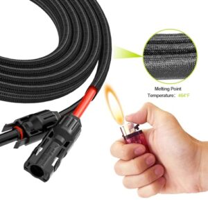 JXMXRPV Twin Wire Solar Panel Connector Extension Cable 10FT 10AWG (6mm²), Solar Panel Wire Adapter for Home Boat RV Solar Panels (10FT 10AWG)