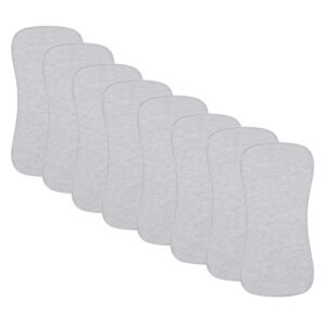 lazyrhino 8 pack baby burp cloths, unisex for boys and girls, super absorbent and soft towel,solid color (grey)