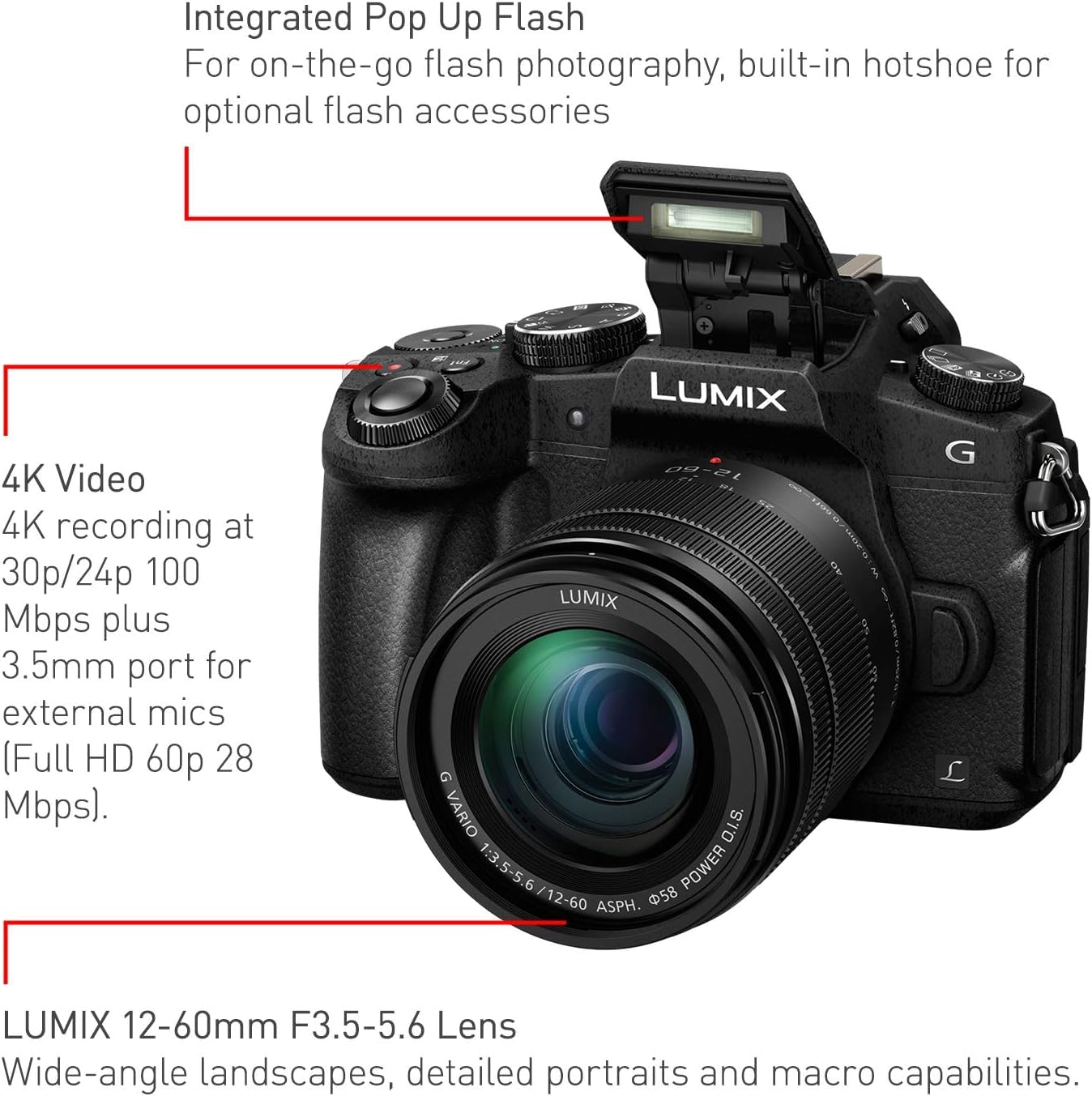 Panasonic Lumix G85 Mirrorless Camera with 12-60mm Lens with Advanced Accessories and Travel Bundle | DMC-G85MK | panasonic lumix g85