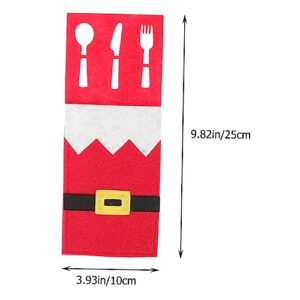 NOLITOY 40 Pcs Christmas Cutlery Bag Cutlery Bags Mini Bottles Cover Cutter Fork Bag Xmas Tableware Bag Tableware Pocket Xmas Theme Cutlery Bag Dining Table Accessories Non-woven Fabric