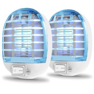 bug zapper indoor, fly trap for indoors, electronic mosquitoes killer mosquito zapper with blue lights for living room, home, kitchen, bedroom, baby room, office(2 packs)