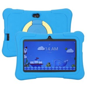 zyyini 7 inch kids tablet for android 11, 2gb ram 32gb rom, wifi, bluetooth, dual camera portable tablets, tablets with tablets case, for learning, entertainment (us plug)