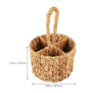 Kichvoe Fruit Basket Decor Picnic Basket Hamper Storage Basket Woven Basket with Handle Multipurpose Woven Floral Basket Flower Hand Woven Basket Flowers Articles for Daily Use Gourd Grass