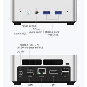 MINISFORUM UN1245 Mini PC Barebone with Intel Core i5-12450H,8 cores/12 Threads, Mini Desktop Computer, HDMI 2.0/USB-C/DP 1.4, 2.5 G RJ45 LAN, 5 USB Ports, Wi-Fi 6E & BT 5.2