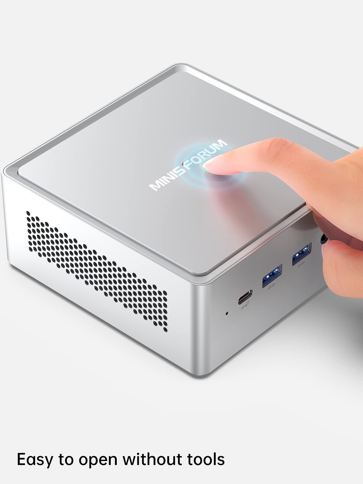 MINISFORUM UN1245 Mini PC Barebone with Intel Core i5-12450H,8 cores/12 Threads, Mini Desktop Computer, HDMI 2.0/USB-C/DP 1.4, 2.5 G RJ45 LAN, 5 USB Ports, Wi-Fi 6E & BT 5.2