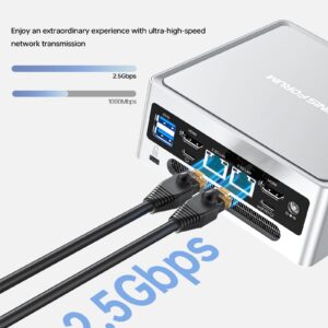 MINISFORUM UN1245 Mini PC Barebone with Intel Core i5-12450H,8 cores/12 Threads, Mini Desktop Computer, HDMI 2.0/USB-C/DP 1.4, 2.5 G RJ45 LAN, 5 USB Ports, Wi-Fi 6E & BT 5.2