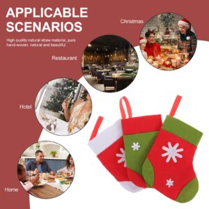 Abaodam 3pcs Decor Socks Cutlery Pouch Tableware Pouch Xmas Party Cutlery Sock Adorable Tableware Bag Festival Silverware Holder Fork Cutter Fork Bag Cloth Banquet Party Supplies Christmas