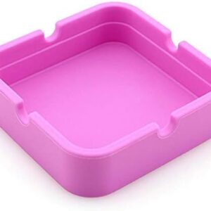 Ashtray 1 Pack Silicone Square Ashtray Portable Ashtray Indoor Ash Rack Home Decor Cigarette Ashtray Outdoor Office Ashtray Pink Ash Tray