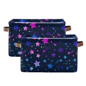 space galaxy storage basket bins foldable decorative storage box laundry hamper baskte storage for playroom living bed room office clothes nursery,2 pcs