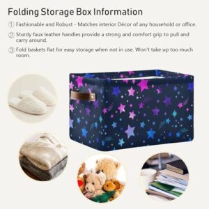 Space Galaxy Storage Basket Bins Foldable Decorative Storage Box Laundry Hamper Baskte Storage for Playroom Living Bed Room Office Clothes Nursery,2 pcs