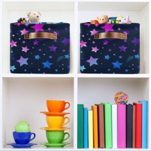 Space Galaxy Storage Basket Bins Foldable Decorative Storage Box Laundry Hamper Baskte Storage for Playroom Living Bed Room Office Clothes Nursery,2 pcs