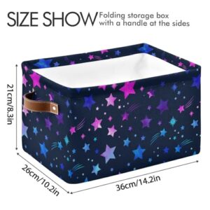 Space Galaxy Storage Basket Bins Foldable Decorative Storage Box Laundry Hamper Baskte Storage for Playroom Living Bed Room Office Clothes Nursery,2 pcs