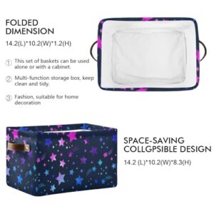 Space Galaxy Storage Basket Bins Foldable Decorative Storage Box Laundry Hamper Baskte Storage for Playroom Living Bed Room Office Clothes Nursery,2 pcs