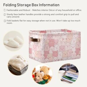 Cute Pigs Storage Basket Bins Decorative Toy Laundry Basket Organization with Handles for Bedroom Office Clothes Pet Nursery Living Room,2 pcs