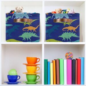 Dino Dinosaur Storage Basket Bins Foldable Laundry Hamper Toy Storage Bins Box Organizer for Pet Books Clothes Makeup Nursery Closet Office,1 pcs